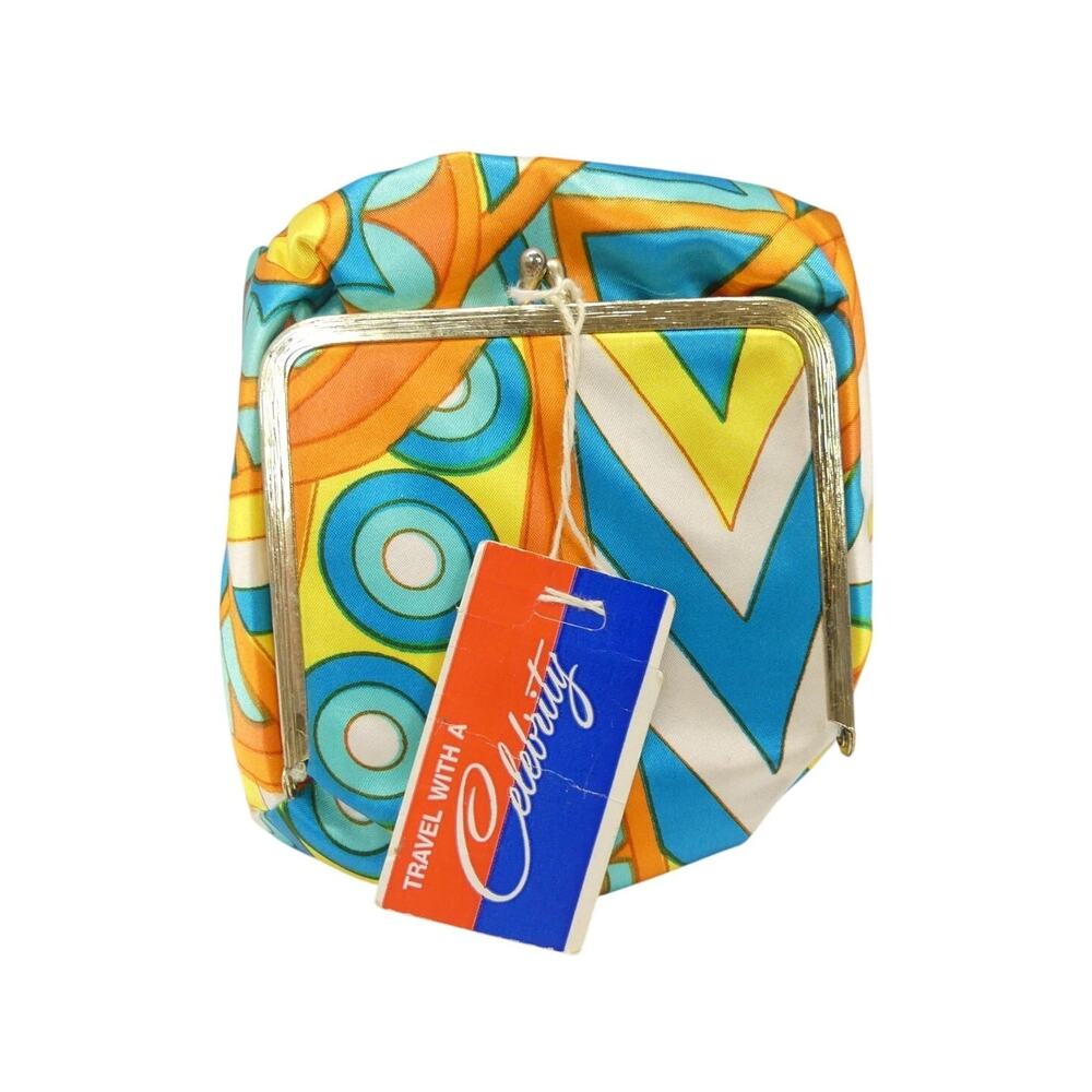 Vintage 1960s Deadstock Psychedelic Cosmetic Travel Pouch by Celebrity Inc